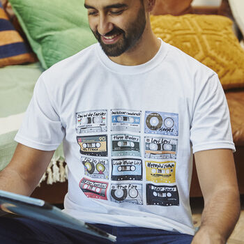 Personalised Cassette Tape Music Selection T Shirt, 3 of 12