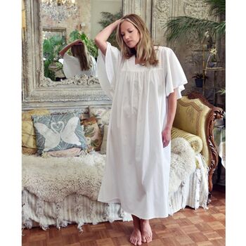 Ladies White Cotton Nightdress 'Valentina', 3 of 5