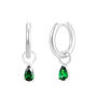 May Huggie Hoop Birthstone Charm Earrings, thumbnail 3 of 4