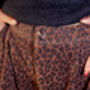 Brown Corduroy Leopard Print Wide Leg Trousers, thumbnail 2 of 8