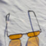 Orange Nose Bridge Angular Rectangle Aviator Sunglasses, thumbnail 3 of 8