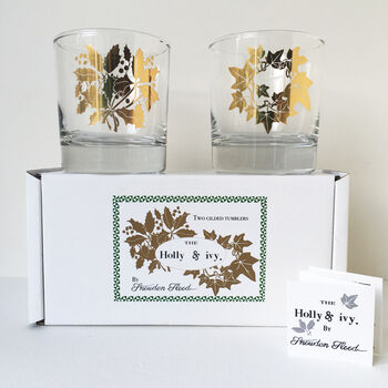 Seasonal Holly And Ivy Glasses Set Of Two, 3 of 3