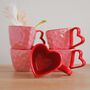 Ceramic Love Heart Shaped Mug, thumbnail 2 of 8