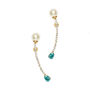Bias Gold Plated Pearl Curved Earrings, thumbnail 5 of 7