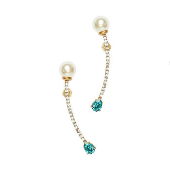 Bias Gold Plated Pearl Curved Earrings, 5 of 7