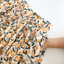 Peach Print Cotton Midi Skirt, thumbnail 2 of 5
