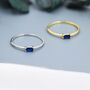 Sapphire Blue Baguette Cz Ring In Sterling Silver, thumbnail 5 of 11