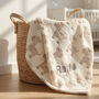 Personalised Baby Giraffe Blanket | Embroidered Name, thumbnail 1 of 9