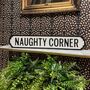 Naughty Corner Antiqued Wooden Road Sign, thumbnail 1 of 2
