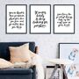 Calligraphy Inspirational Quote Print Set Of Three, thumbnail 1 of 7