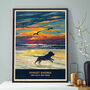 Staffordshire Bull Terrier Limited Edition Beach Sunset Gift Print, thumbnail 1 of 8