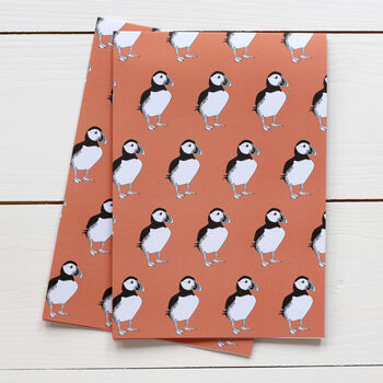 Puffin Print Gift Wrap Pack With Card Option, 2 of 7
