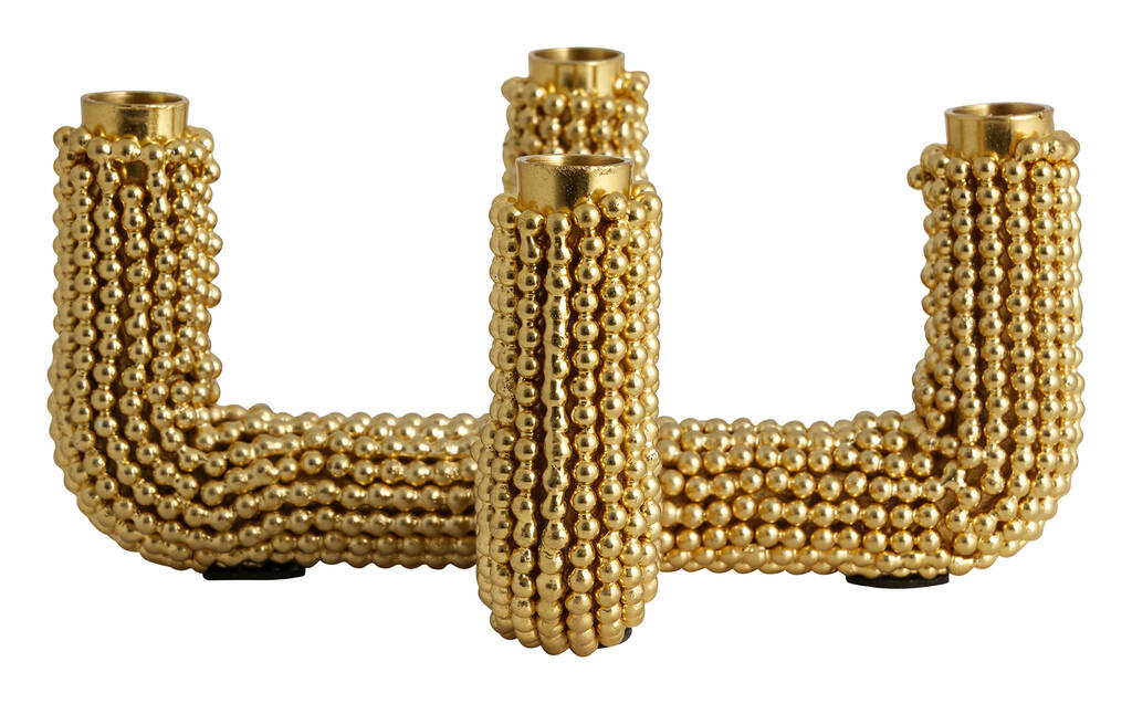 Golden Beaded Candle Holder By The Forest & Co
