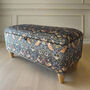 William Morris Navy Strawberry Thief Storage Ottoman Footstool, thumbnail 1 of 4