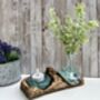 Molten Glass Mini Vase And Tealight Set On Teak Root Base, thumbnail 6 of 12