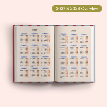 2027 Diary | A5 Hardcover Week To View | Red And Blue Stripe, 3 of 8