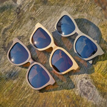 Orleans Natural Bamboo Sunglasses With Amber Lens, 9 of 9