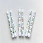 Hand Painted Wildflower White Taper Candles, thumbnail 1 of 7