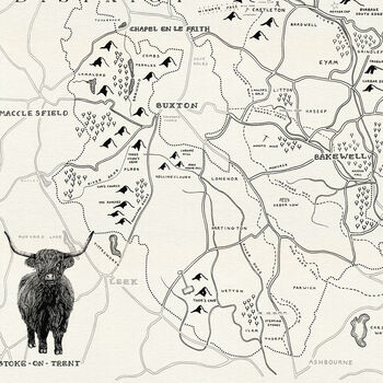 The Peak District Illustrated Map Print, 4 of 9