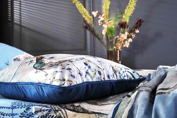 Air, Earth And Water Velvet Elements Cushion With Japanese Crane Birds, 2 of 4