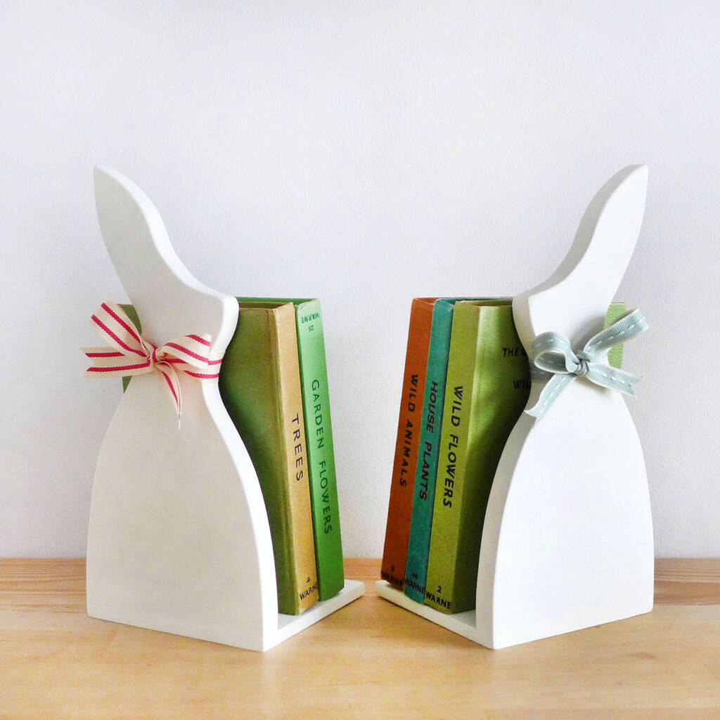 Pair Of Bunny Bookends By Charlotte Macey