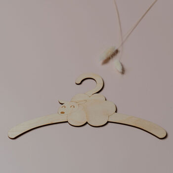 Personalised Childrens Coat Hanger With Sheep Design, 3 of 6