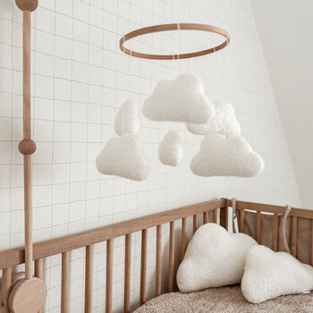 New Baby Gift Set Bundle Boucle Cloud Mobile And Cloud Cushions, 5 of 6