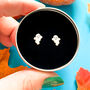 Silver Halloween Earrings, White Ghost Studs In A Tin, thumbnail 3 of 8