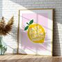 Lemon Print, Lemon Art Poster, Home Decor, Retro Prints, thumbnail 1 of 5