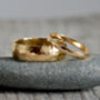 Hammered 9ct Yellow Gold Wedding Band Traditional Comfort Fit Wedding Ring, thumbnail 1 of 5