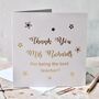 Personalised Thank You Teacher Gold Foil Card, thumbnail 1 of 3