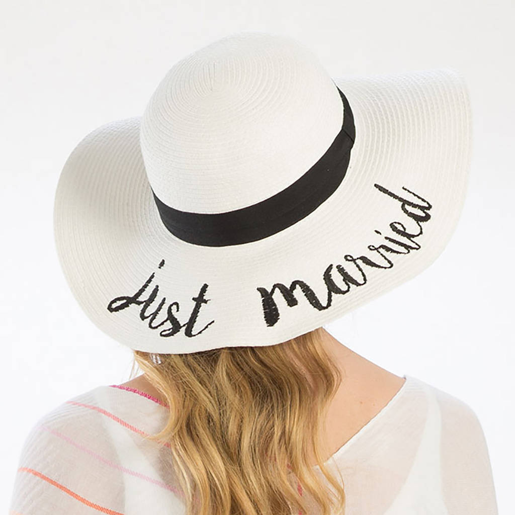 just married floppy hat