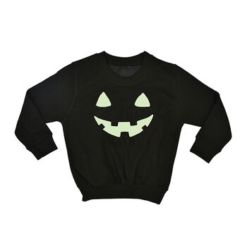 'Pumpkin Face' Halloween Children's Sweatshirt Jumper, 3 of 7