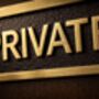 Brass Private Door Sign Plaque With Black Finish, thumbnail 5 of 9