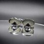 Silver Half Stone Cufflinks Vintage Crystal, thumbnail 2 of 4