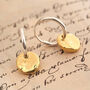Disc Rose Gold Plated Silver Hoop Earrings, thumbnail 3 of 8