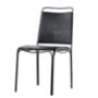 Metal Frame Black Leather Dining Chair, thumbnail 5 of 6