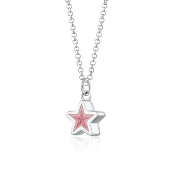 Geometric Pink Star Charm Necklace, 7 of 11