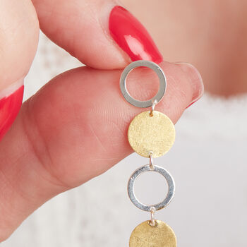 Gold And Silver Plated Two Tone Circle Stud Earrings, 8 of 9