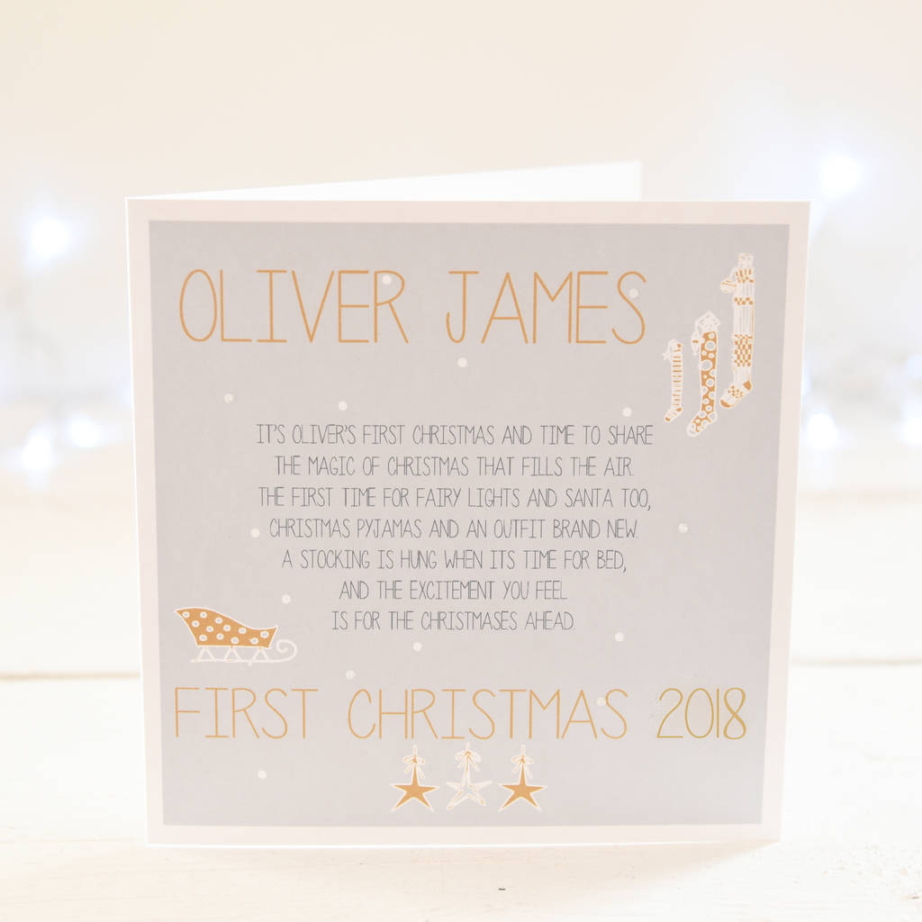 Personalised Baby's First Christmas Poem Card By A Touch Of Verse