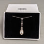 Long Teardrop Pearl Pendant Necklace, thumbnail 1 of 5