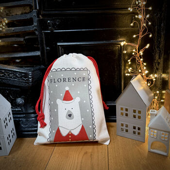 Personalised Christmas Eve Polar Bear Santa Sack, 4 of 6