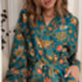 Teal Satin Batik Kimono Robe, thumbnail 8 of 9