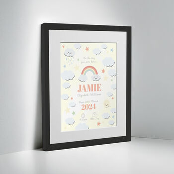 Personalised On The Day You Were Born Rainbow Framed Print, 5 of 10