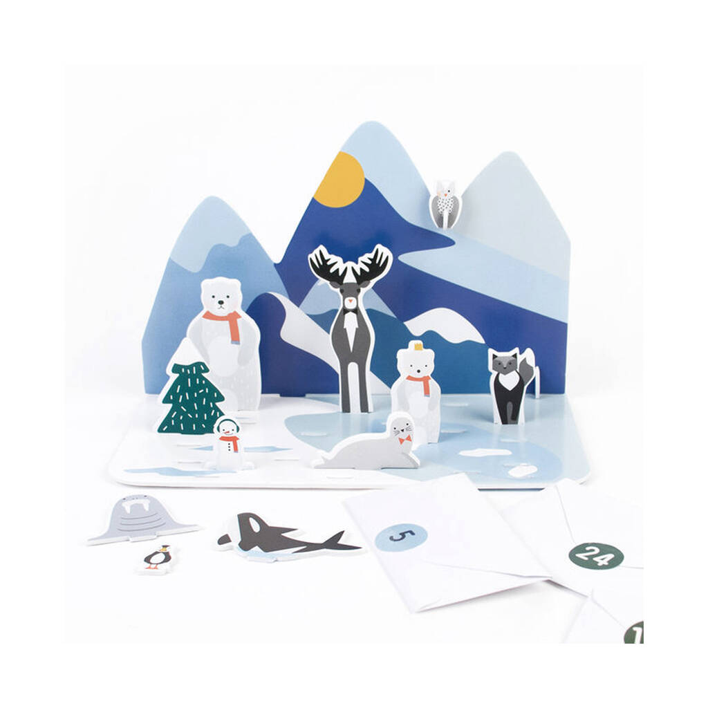 Paper Arctic Animal Christmas Advent Calendar By Peach Blossom