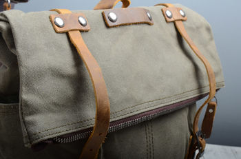 Vintage Look Canvas And Leather Backpack By EAZO | notonthehighstreet.com
