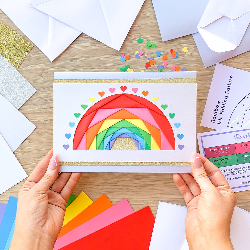 Rainbow Iris Folding Card Making Kit By Pretty In Paper By B