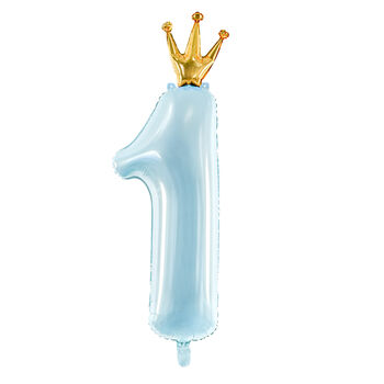 Blue Number One Crown Balloon, 2 of 3