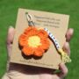 Personalised Crocheted Flower Keyring Letterbox Gift, thumbnail 2 of 12