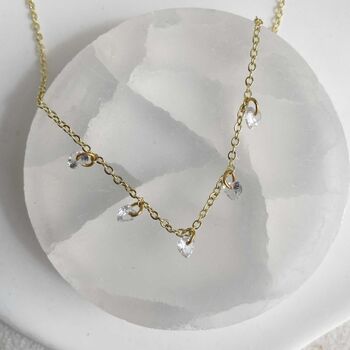 Naked Heart Diamond Five Diamond Station Necklace, 3 of 7